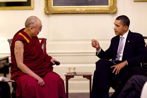 Dalajlama i Barack Obama - oficjalne zdjęcie powodem krytyki ze strony Associated Press