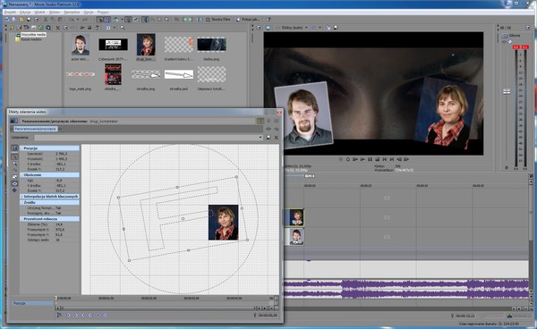 Sony Creative Software Movie Studio Platinum 12 pl plansze graficzne obrazy statyczne zdjęcia napisy podstawy montażu poradnik montaż wideo postprodukcja Sony Vegas generator mediów