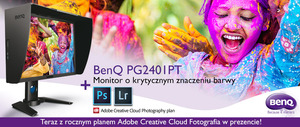 24-calowy monitor BenQ PG2401PT z rocznym planem Adobe Creative Cloud Fotografia 
