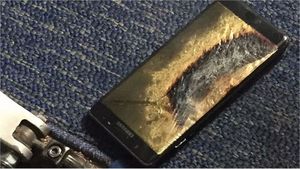 Wymieniony Samsung Galaxy Note7 zapalił się w samolocie