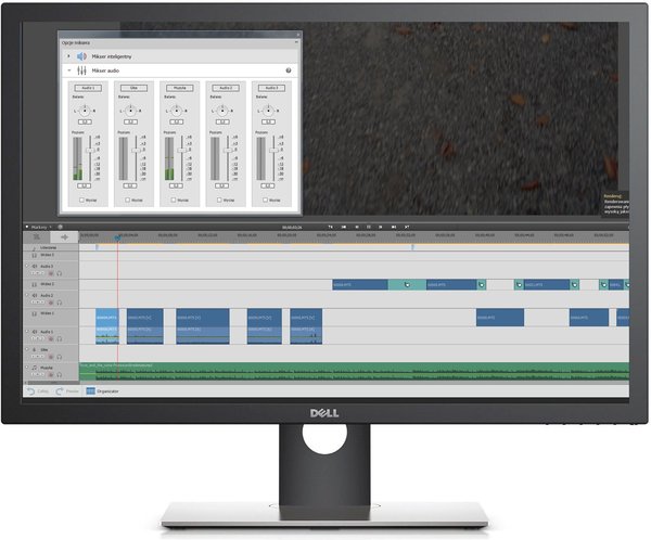 Dell UltraSharp UP3017 edycja wideo montaż wideo poradnik cykl filmowanie Adobe Premiere Elements Pro dźwięk obróbka dźwięku edycja dźwięku audio Montuj filmy z Dellem