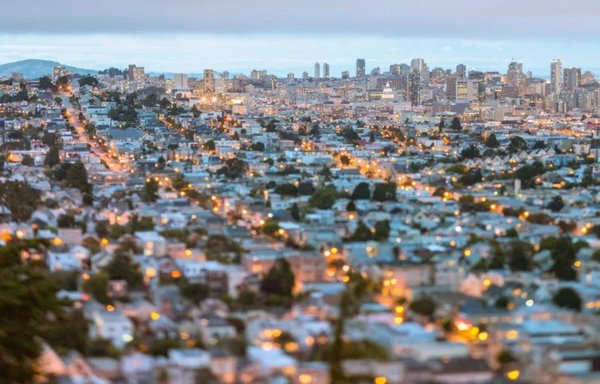 San Francisco efekt tilt-shift James D. Lee zdjęcia krajobrazowe miejski pejzaż miniatura makieta pokłon