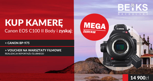 Kamera Canon C100 Mark II z akumulatorem i voucherem na warsztaty filmowe