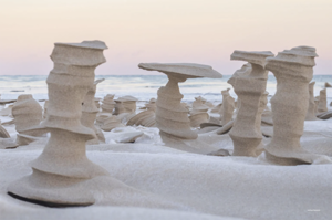 Fotografie nieziemskich rzeźb z piasku