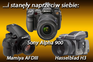 ... i stanęły naprzeciw siebie Hasselblad H3, Mamiya AFDIII, Sony Alpha 900 - test porównawczy