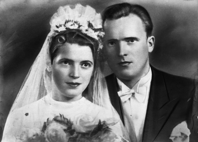 ślub Stanisławy i Teresy w Ślatkowicach 1949 r