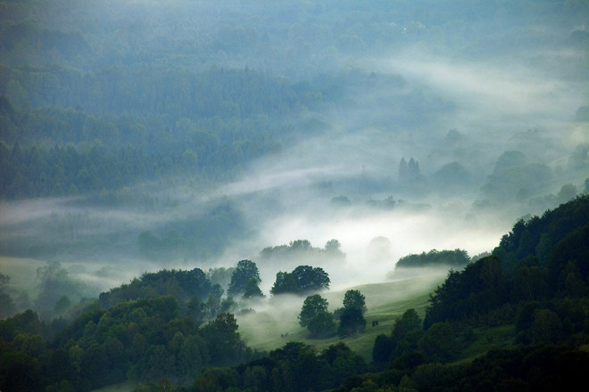 mgły w dolinach