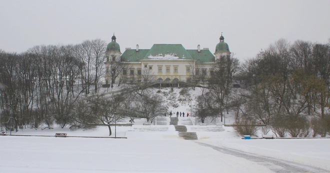 Zamek Ujazdowski-zimową porą