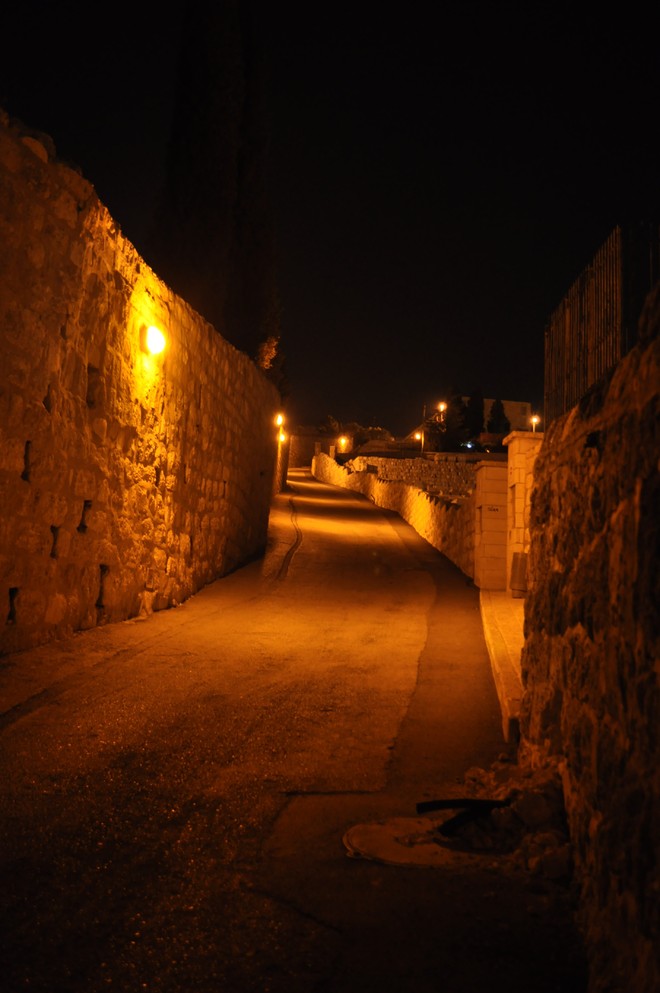 Uliczka Jerozolimy nocą