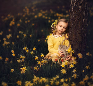 Postanowiła sfotografować córkę z każdym możliwym kwiatem w dłoni